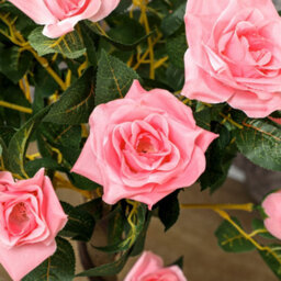 Outsunny Set Of 2 90Cm Artificial Rose Tree, Fake Decorative Plant, Pink - thumbnail 7