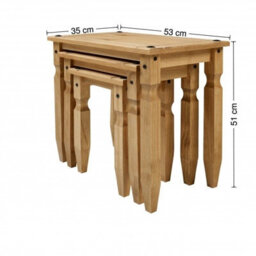 Nest Of Tables Piccolo Mexican Solid Pine Side End By - thumbnail 2