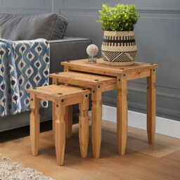 Nest Of Tables Piccolo Mexican Solid Pine Side End By - thumbnail 3
