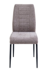 Aspect Furniture Set Of 2 Anna Upholstered Dining Chairs Black Legs,light Brown Fabric - thumbnail 4