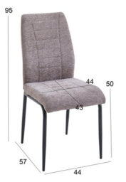 Aspect Furniture Set Of 2 Anna Upholstered Dining Chairs Black Legs,light Brown Fabric - thumbnail 9