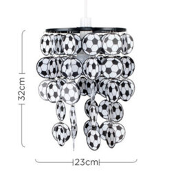 Valuelights Children's Black And White Football Bedroom/nursery Ceiling Light Shade (D)23Cm - thumbnail 8
