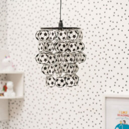 Valuelights Children's Black And White Football Bedroom/nursery Ceiling Light Shade (D)23Cm - thumbnail 2