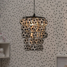 Valuelights Children's Black And White Football Bedroom/nursery Ceiling Light Shade (D)23Cm - thumbnail 7