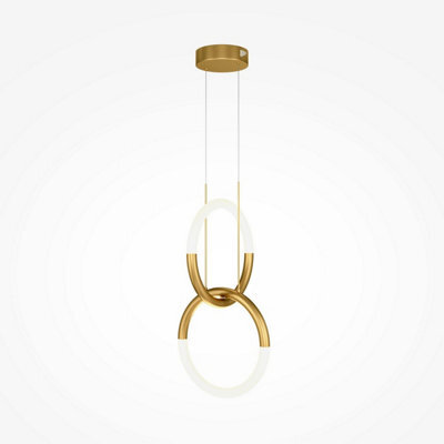 Luminosa Lighting Luminosa Maytoni Node Modern 2 Light Integrated Led Pendant Ceiling Light Gold 3000K - image 1