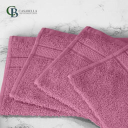 Casabella 12 Pack Flannel Face Cloth - 100% Cotton Face Towels Soft & Absorbent Super Quality Washcloths - thumbnail 2