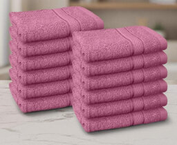Casabella 12 Pack Flannel Face Cloth - 100% Cotton Face Towels Soft & Absorbent Super Quality Washcloths - thumbnail 1