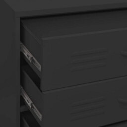 Walplus Chest Of Drawers Black 80X35X101.5 Cm Steel - thumbnail 8