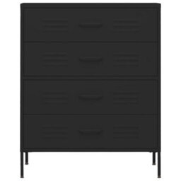 Walplus Chest Of Drawers Black 80X35X101.5 Cm Steel - thumbnail 3