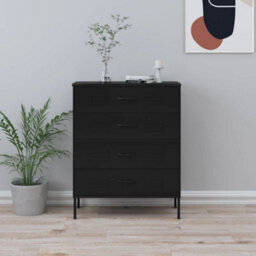 Walplus Chest Of Drawers Black 80X35X101.5 Cm Steel