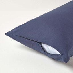 Homescapes Navy Blue Continental Egyptian Cotton Pillowcase 200 Tc, 40 X 80 Cm - thumbnail 3