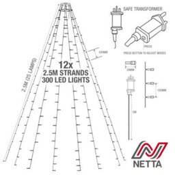 Netta Christmas Tree Lights 2.5M X 12 Strands 300 Leds Fairy Lights - Warm - thumbnail 8