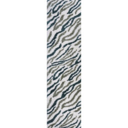 The Rugs Moodi Shaggy Green Nyra Rug Runner Abstract Thick High Pile For Living Rooms, Bedrooms, Hallways, Kitchens - thumbnail 8