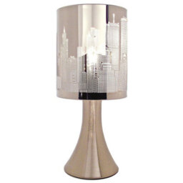 Skyline Touch Operated Lamp - Mains Powered Indoor Light With Silver Chrome Finish & 4 Stage Dimmer Function - H25.5 X 12Cm Dia - thumbnail 3