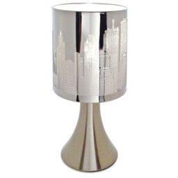 Skyline Touch Operated Lamp - Mains Powered Indoor Light With Silver Chrome Finish & 4 Stage Dimmer Function - H25.5 X 12Cm Dia - thumbnail 2