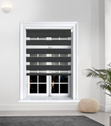 Lister Cartwright Day And Night/zebra Blinds, Premium Quality Double Roller, Vision Blinds(Black, 150 X 165 Cm) - thumbnail 1