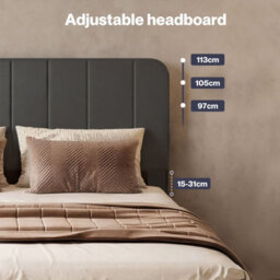 Levede Double Bed Frame With Adjustable Headboard Velvet Upholstered - thumbnail 5