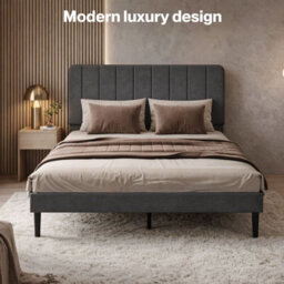 Levede Double Bed Frame With Adjustable Headboard Velvet Upholstered - thumbnail 9