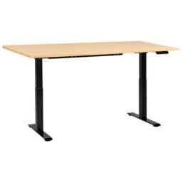 Beliani Electric Adjustable Standing Desk Destines Black/ Light Brown 160 Cm 72 Cm - thumbnail 1