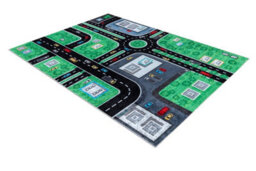 RugsX Junior 52052.802 Washing Carpet City, Streets For Children Anti-Slip - Green / Bla  200X290 Cm - thumbnail 3
