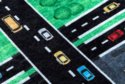 RugsX Junior 52052.802 Washing Carpet City, Streets For Children Anti-Slip - Green / Bla  200X290 Cm - thumbnail 5