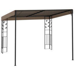 Berkfield Wall-Mounted Gazebo 3X3X2.5 M Taupe - thumbnail 4