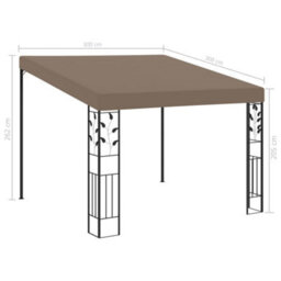 Berkfield Wall-Mounted Gazebo 3X3X2.5 M Taupe - thumbnail 6