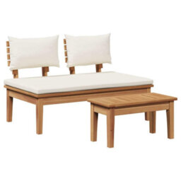 Walplus Garden Bench 2 Pcs Brown Solid Teak Wood - thumbnail 7