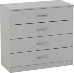 Seconique Dakota 4 Drawer Chest Of Drawers Light Grey - thumbnail 1