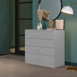 Seconique Dakota 4 Drawer Chest Of Drawers Light Grey - thumbnail 3