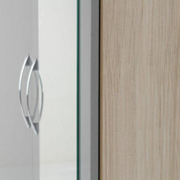 Seconique Nevada Mirrored 2 Door 1 Drawer Wardrobe Grey And Oak Effect - thumbnail 6