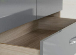 Seconique Nevada Mirrored 2 Door 1 Drawer Wardrobe Grey And Oak Effect - thumbnail 7