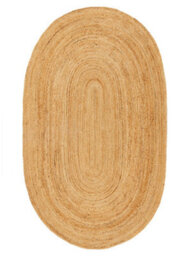 Handmade Plain Oval Rug, Natural Fibers Rug For Bedroom, Living Room, & Dining Room, Modern Rug-160Cm X 230Cm(Oval)