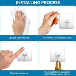 10 Pack Adhesive Hooks, Transparent, For Bathroom Hanging, 15Kg (Max), For Home, Kitchen, Towels - thumbnail 5