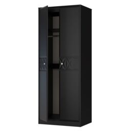 Genoa Ready Assembled Contemporary Matt Black Tall Double Wardrobe (H)1960mm (W)740mm (D)520mm - thumbnail 5