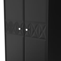 Genoa Ready Assembled Contemporary Matt Black Tall Double Wardrobe (H)1960mm (W)740mm (D)520mm - thumbnail 6