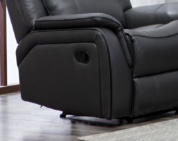 Furnishings For Less UK New Hampshire Grey 3 Piece Sofa Suite Reclining Armchairs Leatherair Leather 3 + 1 + 1 - thumbnail 2