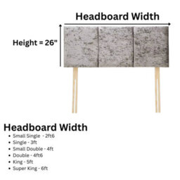 "Urban Textures Luxury 26"" High Crushed Velvet Fabric Upholstered Elba Bed Headboard - Steel" - thumbnail 2