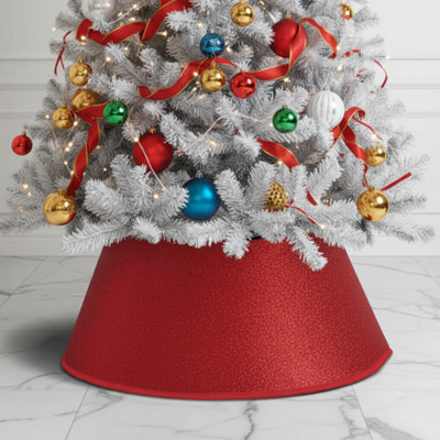 Festive Red Cone Christmas Tree Skirt