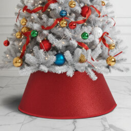 Festive Red Cone Christmas Tree Skirt
