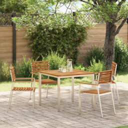 Berkfield Outdoor Dining Table Brown 90 X 90 X 75 Cm Solid Acacia Wood - thumbnail 1