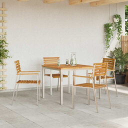 Berkfield Outdoor Dining Table Brown 90 X 90 X 75 Cm Solid Acacia Wood - thumbnail 4