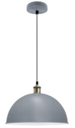 Long Life Lamps Company Large Vintage Ceiling Pendant Light Metal Grey Finish Lamp Shade M0090 - thumbnail 3