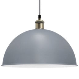 Long Life Lamps Company Large Vintage Ceiling Pendant Light Metal Grey Finish Lamp Shade M0090 - thumbnail 1