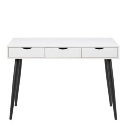 Furniture To Go Neptun 3 Drawer Office Desk In White With Black Legs - thumbnail 2
