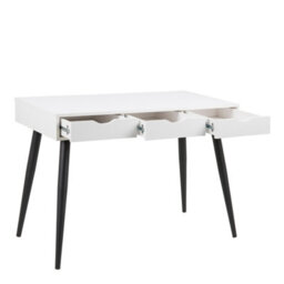 Furniture To Go Neptun 3 Drawer Office Desk In White With Black Legs - thumbnail 3