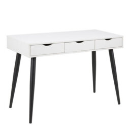 Furniture To Go Neptun 3 Drawer Office Desk In White With Black Legs - thumbnail 1