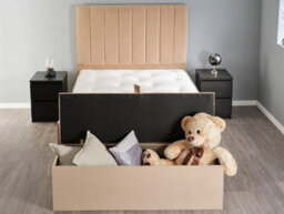 Divan Base Direct Altair Ottoman Storage Box 5Ft King - Plush Velvet Beige - thumbnail 3