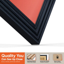 "AK Frames 25X17"" Black Swept Vinyl Record Frame With Poppy Red Mount For 12 Inch Lp Cover & Disc - Overlapped Design" - thumbnail 3