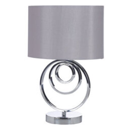 K Living Hallam Chrome Circle Table Lamp And Grey Shade - thumbnail 3